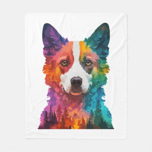 farbiger Hund Fleecedecke