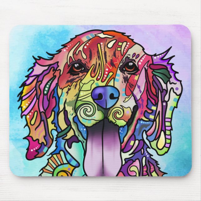 Farbiger Hundehund Mousepad (Vorne)