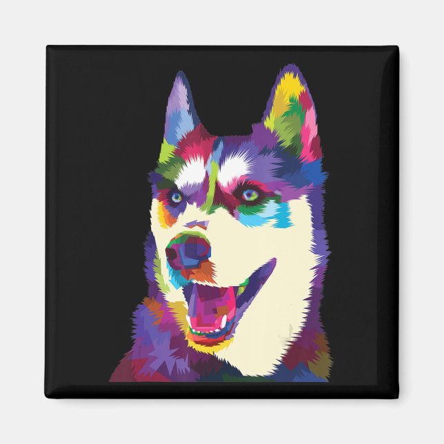 Farbiger Hundshund-Pop | Art Magnet (Vorne)