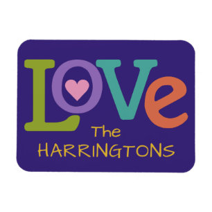 Farbiger individuelle Name-Magnet der Liebe Magnet
