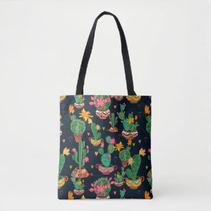 Farbiger Kaktusgarten-Tote Tasche