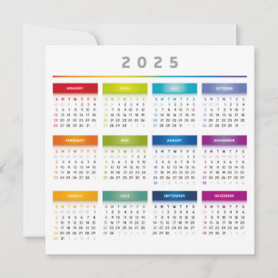 Farbiger Kalender 2025 - Rainbow Colors 3 Spalten