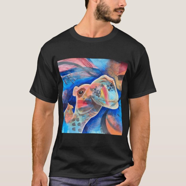 Farbiger Kamel-Abstrakt T-Shirt (Vorderseite)