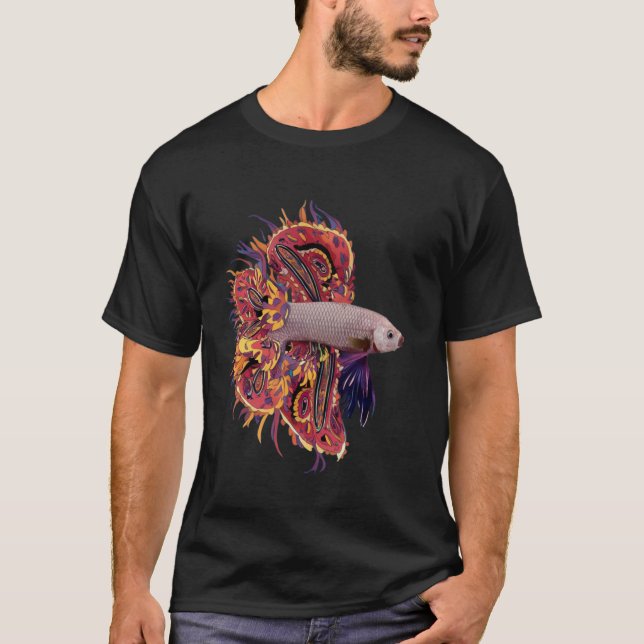 Farbiger Kampffisch Betta splendens als Geschenk T-Shirt (Vorderseite)
