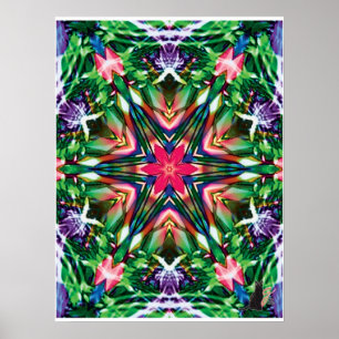 Farbiger kinetischer Collage-Kaleidoskop-Plakat Poster