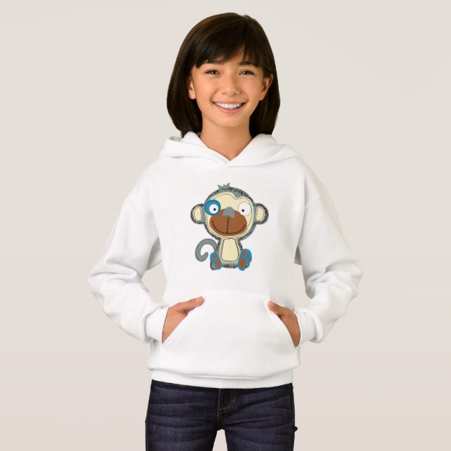 Farbiger Kleideraffe für Kinder Hoodie (Vorne ganz)