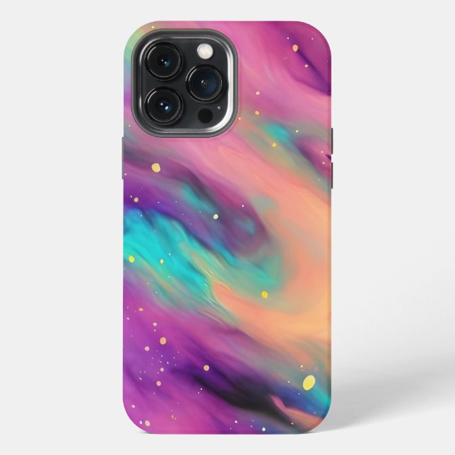 Farbiger kosmischer Himmel iPhone 13 Pro Max Hülle (Rückseite)