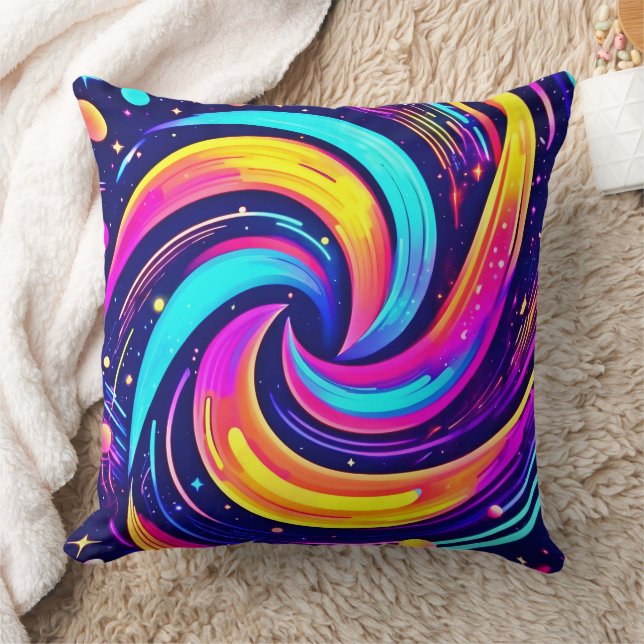 Farbiger kosmischer Swirl Kissen (Decke)