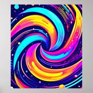 Farbiger kosmischer Swirl Poster