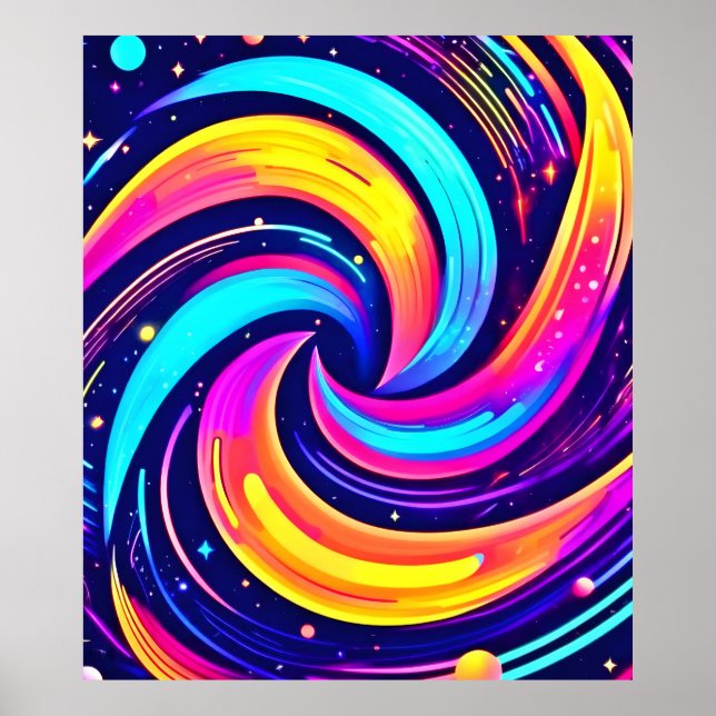 Farbiger kosmischer Swirl Poster (Vorne)