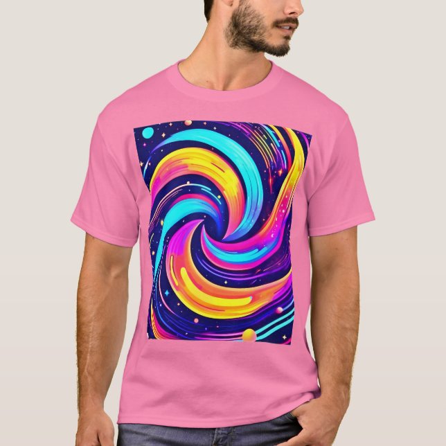 Farbiger kosmischer Swirl T-Shirt (Vorderseite)
