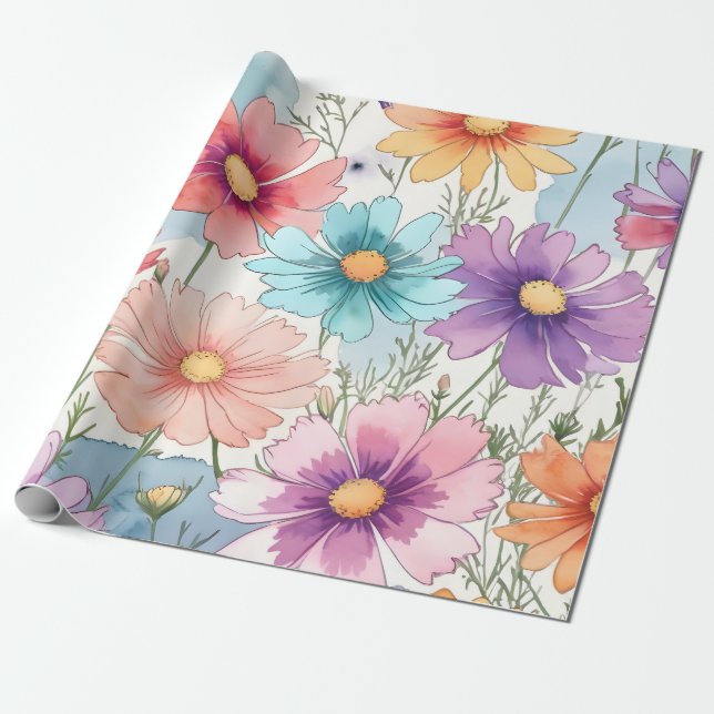 Farbiger Kosmos Geschenkpapier (Ungerollt)
