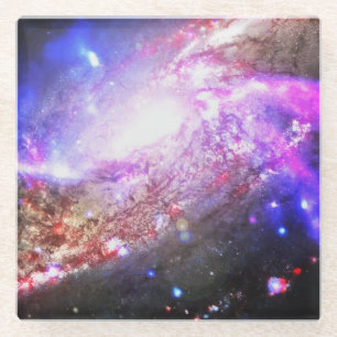 Farbiger Kosmos Glasuntersetzer