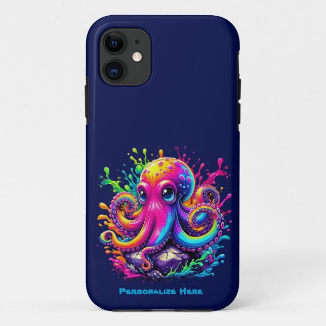 Farbiger Kraken Case-Mate iPhone Hülle (Rückseite)