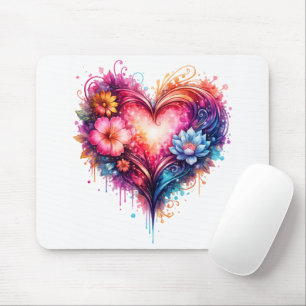 Farbiger künstlerischer Herz-Mauspad Mousepad