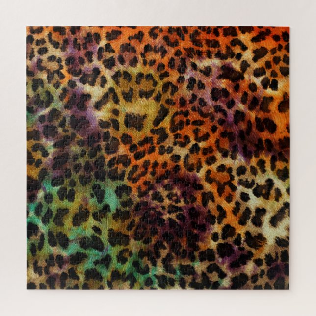 Farbiger Leopard: Abstrakte Vintage Textur (Vertikal)