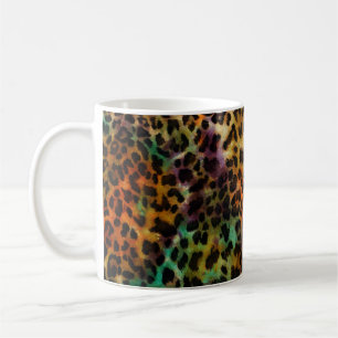 Farbiger Leopard: Abstrakte Vintage Textur Kaffeetasse
