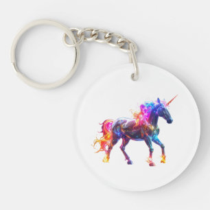 Farbiger Leuchtender Süßer Einhorn Schlüsselanhänger