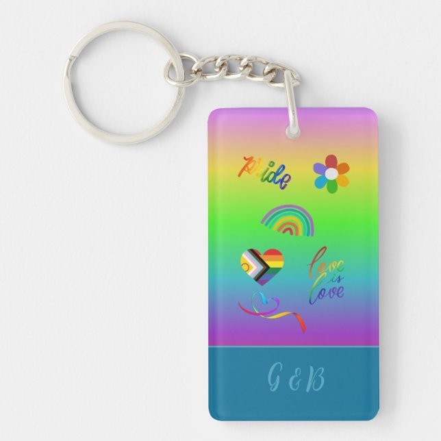 farbiger lgbtq Gay Pride Monat Schlüsselanhänger (Vorderseite)