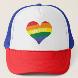 Farbiger LGBTQ+ Rainbow HEART Prix Benutzerdefinie Truckerkappe