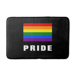 Farbiger LGBTQ-Regenbogen-Gay Pride-Flag mit benut Badematte