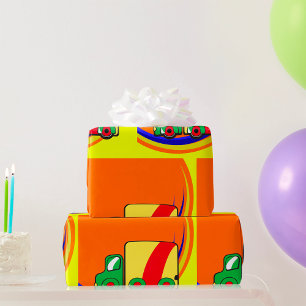 Farbiger LKW Geschenkpapier