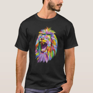 farbiger Löwenkopf-Pop für Löwen T-Shirt