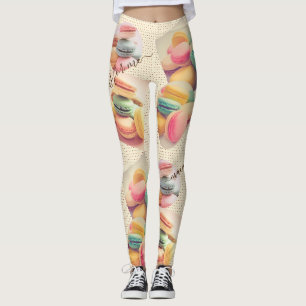 Farbiger Macaron Macaroon Süßes Französisches Gebä Leggings