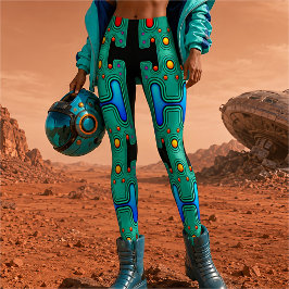Farbiger mechanischer Android Futuristischer Robot Leggings