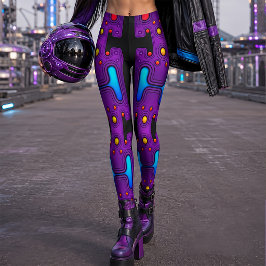 Farbiger mechanischer Android Futuristischer Robot Leggings