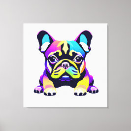 Farbiger Mops Hund Welpe Leinwanddruck