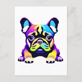 Farbiger Mops Hund Welpe Postkarte