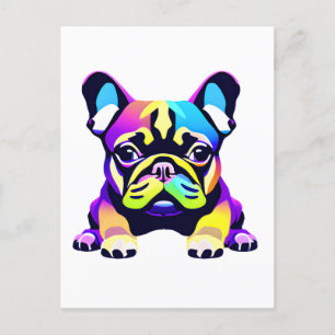 Farbiger Mops Hund Welpe Postkarte