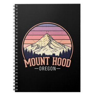Farbiger Mount Hood Oregon – Retro-Reise Notizblock