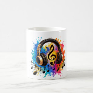 Farbiger Musik-Splash Kaffeetasse