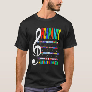 Farbiger Musiklehrer Kind National Hispanic Heri T-Shirt
