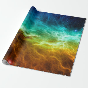 Farbiger Nebel-Hintergrund, abstrakt, Astronom Geschenkpapier