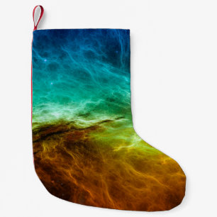 Farbiger Nebel-Hintergrund, abstrakt, Astronom Kleiner Weihnachtsstrumpf