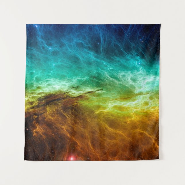 Farbiger Nebel-Hintergrund, abstrakt, Astronom Wandteppich (Vorderseite)