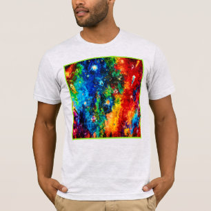 Farbiger Nebel und Stars T-Shirt