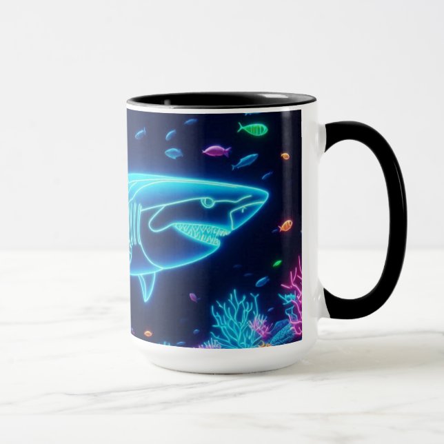 Farbiger Neonhai Tasse (Rechts)