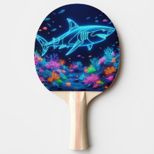 Farbiger Neonhai Tischtennis Schläger