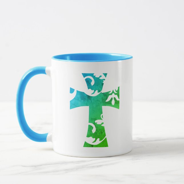 farbiger niedlicher FLORAL-CROSS | Tasse (Links)