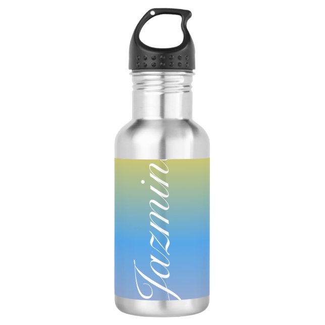 Farbiger Ombré-Skriptname Edelstahlflasche (Vorderseite)