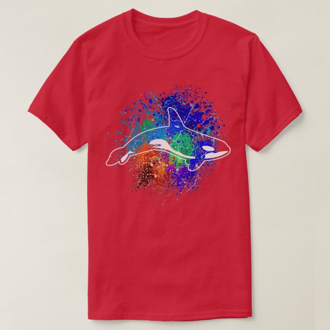 Farbiger Orca-Killer T-Shirt (Design vorne)