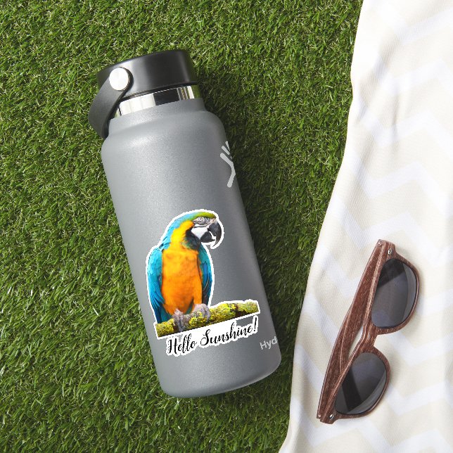 Farbiger Papagei auf Lichen Branch Foto Custom Aufkleber (HydroFlask Insitu)
