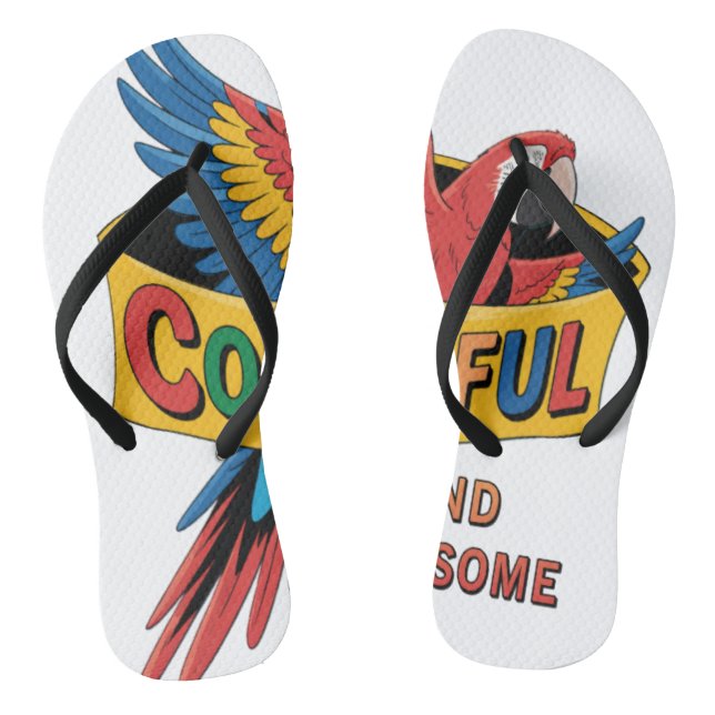 Farbiger Papagei Flip Flops (Fußbett)