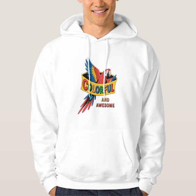Farbiger Papagei Hoodie (Vorderseite)