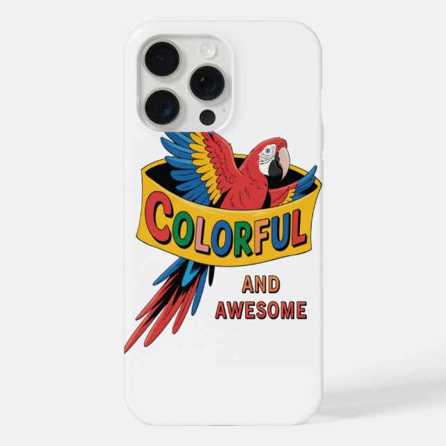 Farbiger Papagei iPhone 15 Pro Max Hülle (Rückseite)