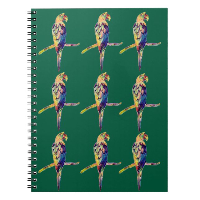 Farbiger Papageien Notizbuch Notizblock (Vorderseite)